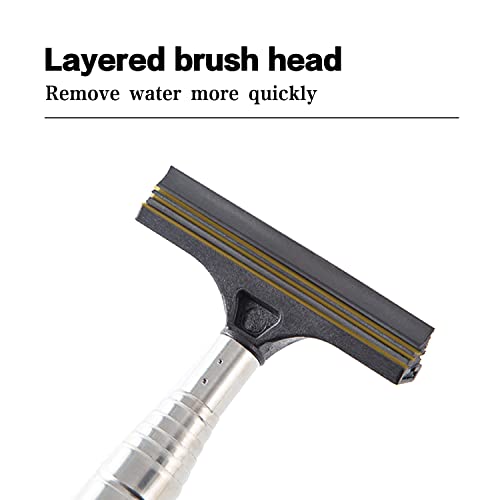 1 PC Car Rearview Mirror Wiper Telescopic Auto Mirror Squeegee 98cm Long Handle Cleaning Tool Glass Mist Cleaner Black - view 3