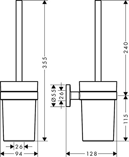 41722000 Logis Universal Toilet Brush with Holder Bathroom Accessories, Chrome - view 2