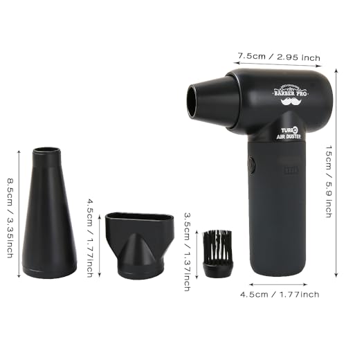 Compressed Air Duster - Electric Duster for Hair Barber, 3 Gear Mini Portable Jet Dry Air Blower, for PC, Office,Salon, Fan, Laptop, Keyboard, Car -Black - view 6