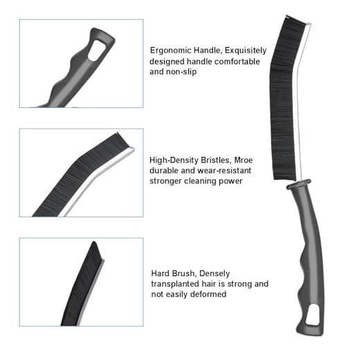 Cleaning Brush,Hard Bristle Crevice Cleaning Brush UK 3 Pcs Bathroom Crevice Gaps Brush Groove Crevice Cleaning Tool for Narrow Corners in Home Kitchen Bathroom and Window - view 4