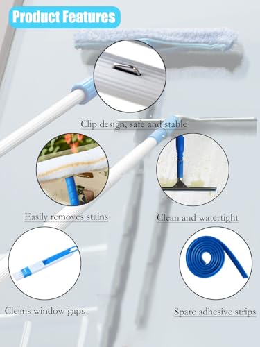 40 Ft Extendable Window Cleaning Tool Kit - Adjustable Long Handle Squeegee for High Ceilings, Perfect for Malls & Interiors, Durable Aluminum Rods (9m/29.5ft) - view 5