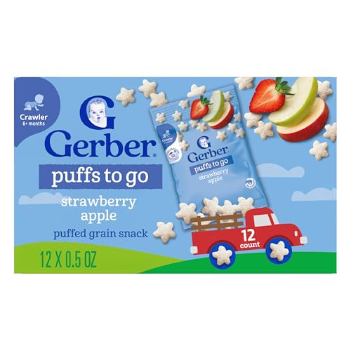 Stage 3 Strawberry Apple Puffs Baby Snack, 0.5 Oz, 12 Pack