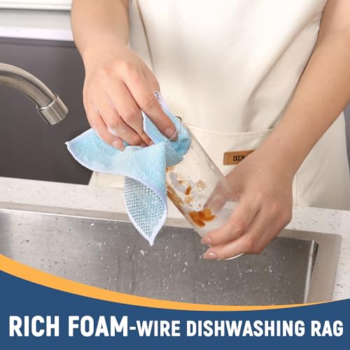 Double Side Non Scratch Wire Dishcloth 45pcs-Multipurpose Wire Dishwashing Rags Wire Mesh Cleaning Cloth,Kitchen Towels and Dishcloths Sets Microfiber Cloth for Cleaning Pans Sinks & Cookware - view 5