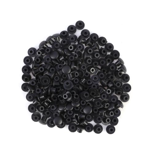 100 Pcs Cabinet Hinge Screw Covers Decorative Caps Black Plastic