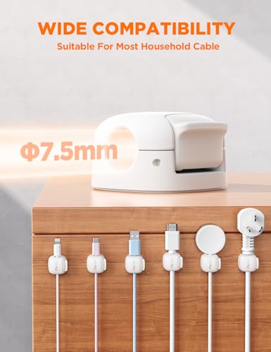 6Pack Cord Organizer, Spring Cable Clips [1s Lock] Cord Holder for Nightstand Car Home Office Desk Accessories Cubicle Decor for Women Men Guys Girls College Dorm Room Essentials Cute School Supplies - view 5