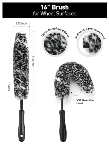 6PCS Car Wheel Brush Kit for Cleaning Tires - view 2