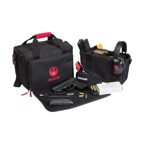 Ruger Shooting Range Bag by Allen Company - Tactical Gun Case w/ Pistol Rug and 6 Mag Pockets - MOLLE Compatible - 11.5" x 7" - Black - view 2