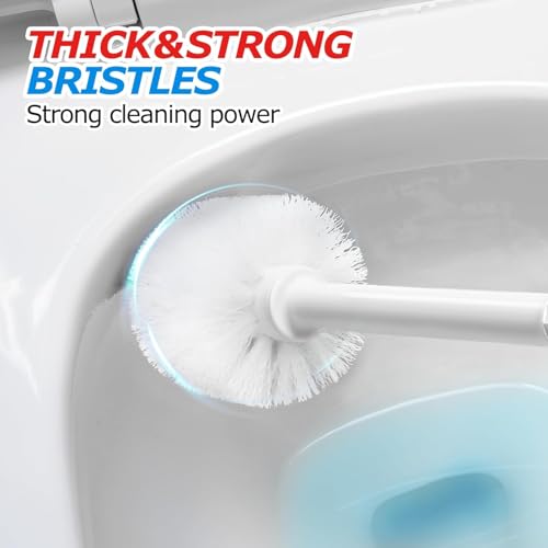 2IN1 Toilet Brush and Plunger Set, 3Pack Long Handle Combo in White - view 5