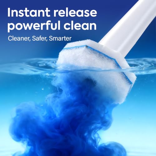 100 Pcs Disposable Toilet Cleaner Refill Pads, Universal Toilet Bowl Brush Replacement Heads, Durable Deep Cleaning Refills, Fresh Scent Bathroom Cleaning Supplies - view 2