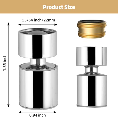 NSF/ANSI/CAN 61 & cUPC Certified 2-Mode Faucet Aerator, Chrome - view 5