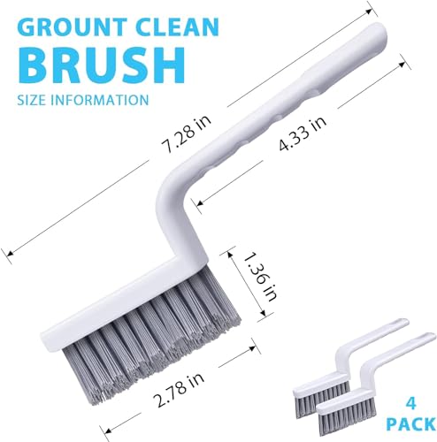 Grout Brush Cleaning, 4 Pcs Grout Cleaner Scrubber for Tile Floors - view 7
