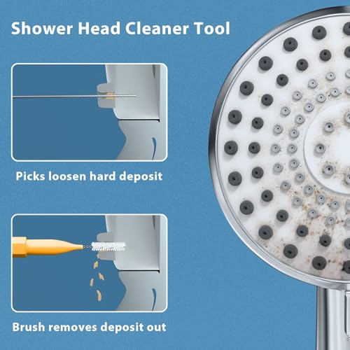 Multiplesize Shower Head Cleaner Tool, Shower Head Cleaning Brushes Small Hole, Showerhead Cleaner Picks Unclogging Tiny Nozzle Little Gaps 3D Printer Opening, Orange - view 2