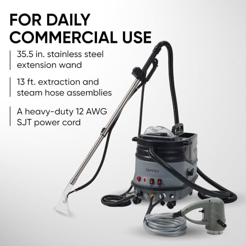 Commercial 5-in-1 Hot Water Carpet & Upholstery Cleaning System with Extraction, Steam, Blower & Complete Accessory Kit, 1 Gal. Solution, 2 Gal. Water & 2.5 Gal. Recovery Tanks - view 5