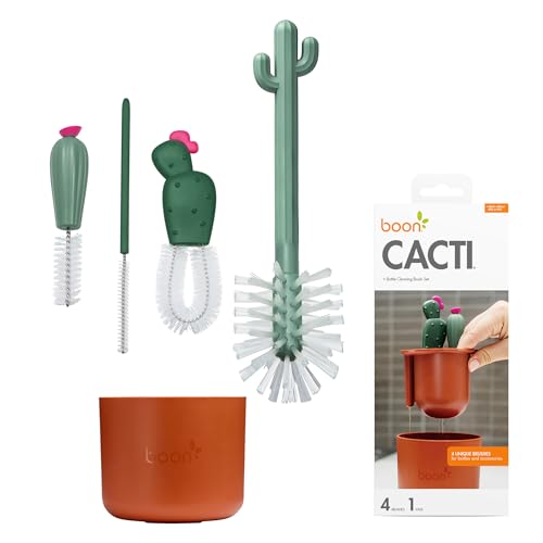 Cacti Bottle Cleaning Brush Set, Terracotta, 4 Piece Set