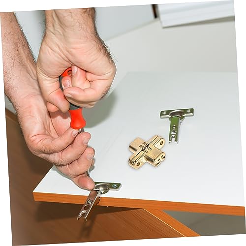 Concealed Cabinet Hinges Hidden Zinc Alloy Cross Hinges Mute Flat Hinge for Cabinet Doors Silent Door Hardware for Kitchen Background Wall Counter Doors 2-Pack 1.64 X 1.29 X 0.31 in - view 4