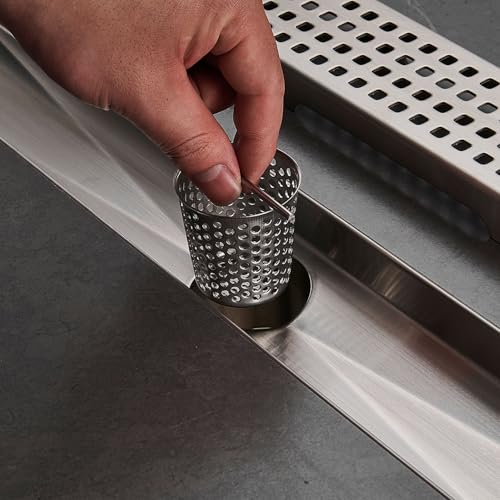 Linear Shower Floor Drain, Brushed Nickel 12 Inch Bathroom Drains - view 6