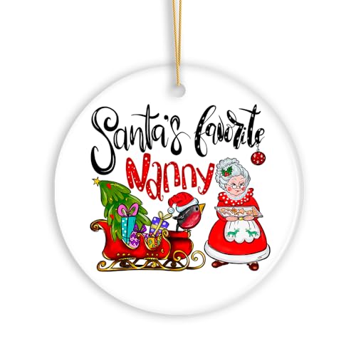 Santa’s Favorite Nanny Christmas Ornament, Babysitter Appreciation Gift