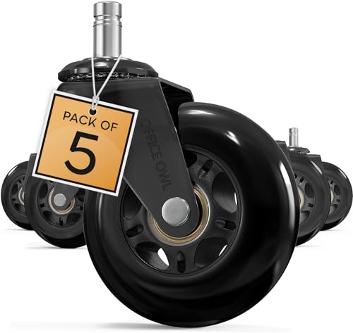 5 Pack Office Chair Wheels, Universal Replacement Casters for Desk Chairs