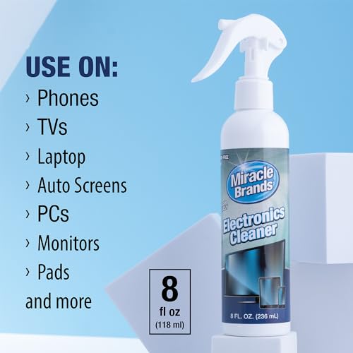 MiracleSpray for Electronics Cleaning, Safe Multisurface Cleaner for Any TV, Phone, Monitor, Keyboard, Screen, Computer, Includes Microfiber Towel - 8 Ounce Kit - view 2