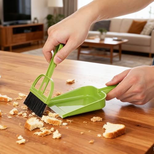 Mini Broom and Dustpan Set 6 Pack Desktop Broom and Dustpan Combo for Home Office Cleaning Brush for Keyboard Windowsill Counter Compact Handheld Sweeping Tools - view 6