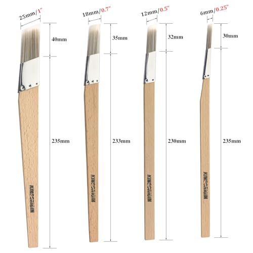 King Origin Trim Paint Brushes Set of 4-0.25" 0.5" 0.7" 1" Slant - view 2