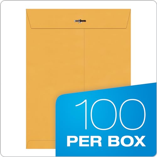 9 x 12 Clasp Envelopes with Deeply Gummed Flaps, Great for Filing, Storing or Mailing Documents, 28 lb Brown Kraft, 100 per Box (QUA37890) - view 6