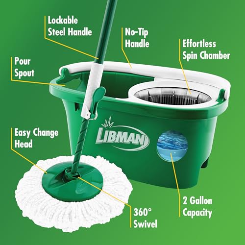Libman Tornado Spin Mop System with Bucket & Wringer, 1 Refill Head - view 4