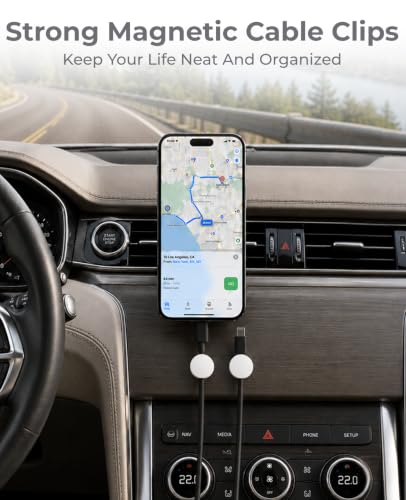 Magnetic Cable Clips White, Cord Organizer Magnet Silicone Cord Management Charging Cable Holder for Metal Desk, File Cabinet, Home and Office, with Extra Adhesive Plates (5 Piece, Large Size) - view 4