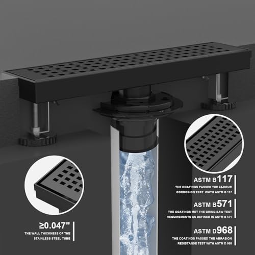 24 Inch Linear Shower Drain - Matte Black, with Removable Grate - view 3