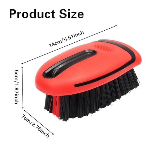 Carpet Cleaning Brush & Upholstery Brush Set, Hard Bristle Carpet Scrub Brush, Rug Brush, Couch Cleaner Brush, Fabric/Leather Detail Brush for Car, Home & Outdoor Furniture (Red) - view 2