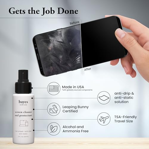 Electronic Screen Cleaner Spray Kit with Premium Microfiber Cloth - TV Screen Cleaner for Smart TV, LCD, LED, OLED - Tablet, Phone and Computer Screen Cleaner for Car Display - 2 oz - view 4