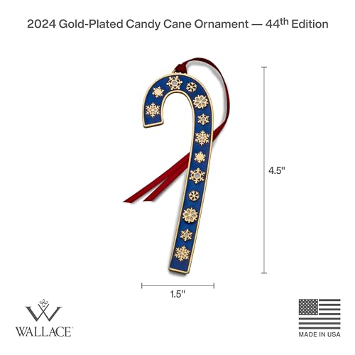2024 44th Edition Candy Cane Ornament Blue Gold - view 2