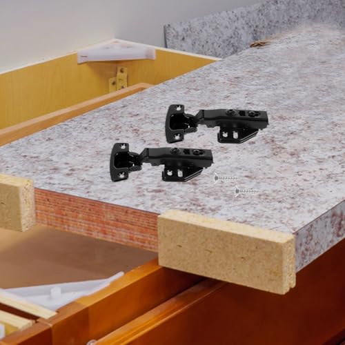 Black Cabinet Door Hinges Concealed Hardware Stainless Steel 2pcs - view 6