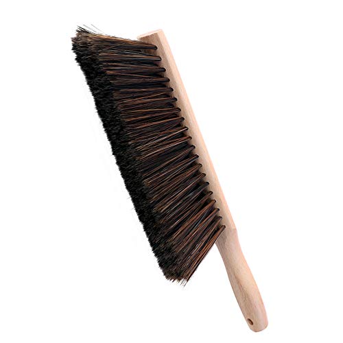 Soft Bristle Bench Brush Wooden Handle for Shop Bed Sawdust 14" Long Brown