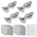 2 pcs Soft Close Cabinet Hinges + 4 pcs Hinge Repair Plates+Screws