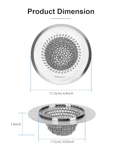 Upgraded Sink Drain Strainer, Patented Reversible Chain Mail Mesh - view 2