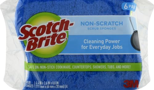 Zero Scratch Scrub Sponge, 6 Kitchen Sponges for Cleaning Around the Home, Bathroom & More, Scratch-Free Dish Scrubber, Multi-Surface Safe, Best for Nonstick Pots and Pans, (Pack of 2) - view 2