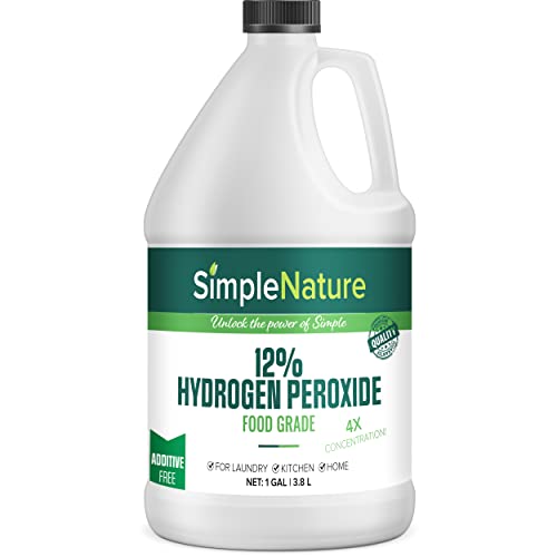 12% Food Grade Hydrogen Peroxide Solution - 1 Gallon - Natural Multipurpose Cleaner - Made in USA - Ideal for Commercial, Residential, Kitchen, Bath, Laundry, and More