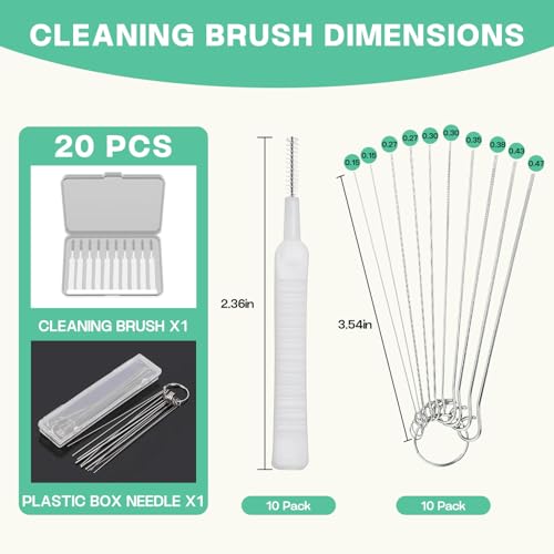 20PCS Shower Head Cleaning Brush,Tiny Brushes for Cleaning Shower Head,Gap Hole Anti-Clogging Cleaning Brush,Descaler Needles,Rust-Proof Showerhead Cleaner Set for Home and Kitchen (20 Pcs) - view 2