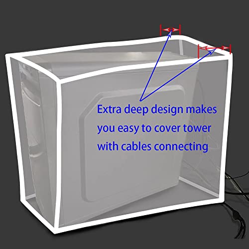 Large PC Case Dust Cover (9.4W x22D x18.5H) Gaming Computer Desktop PC Mid-Tower [Antistatic, Waterproof] CPU Jacket Protector, Computer Dust Cover - view 4