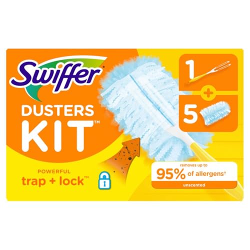 Dusters Starter Kit for Cleaning, Kit Includes 1 Handle and 5 Dusters