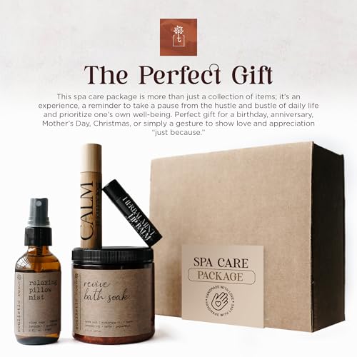 Self-Care Set - Luxury Spa Bath Kit, Pillow Mist, Cooling Lip Balm, Tranquil Essential Oil Roller & Epsom Salt Bath Soak Pampering Package, Holistic Gifts for Him & Her - view 6