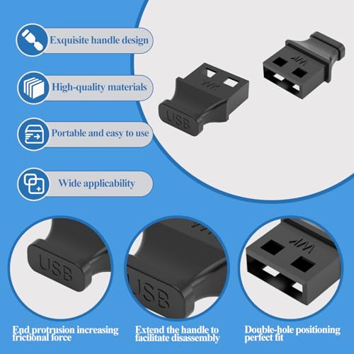 10PCS USB Type-A Dust Cover Port Plugs,Easy to Grip USB-A Plug Cover,USB Female Ports Protecor Kit with 2PCS Cleaning Brush,for All USB Type-A - view 3