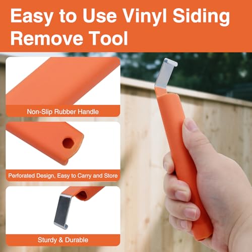 Vinyl Siding Removal Tool for Installation and Repair – Steel Blade, Extra Long Non-Slip Handle, Vinyl Siding Tools Kit to Avoid Damage Essential siding Zip Tool for Installer & DIY (Orange) - view 3