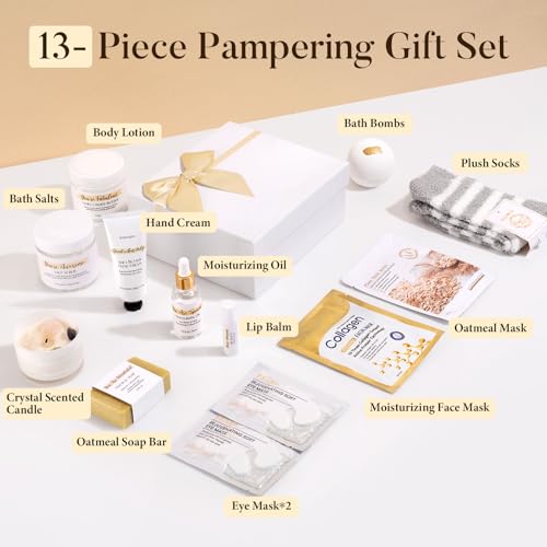 Spa Gifts for Women 13Pcs Mothers Day Gifts Happy Birthday Gift Baskets, Christmas Relaxing Home SPA Kit Bath Set Self Care Package Thank You Box for Mom Her Sister Teacher Friends Friendship - view 2