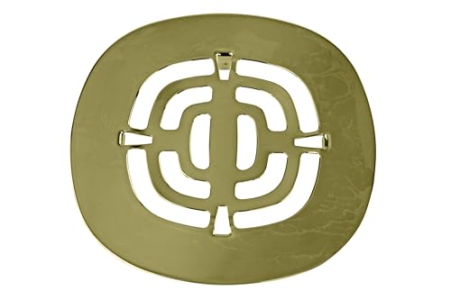 A316-01 4-1/2" OD Brass Snap-in Shower Strainer Grid Drain Cover, Polished Brass - view 3