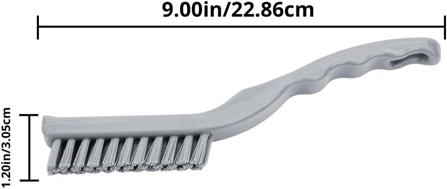 Detail Brush Set - Grout & Crevice Brushes with Hanging Hole for Bathroom, Kitchens & Countertop, Plastic, 9 Inches, Orange - view 5