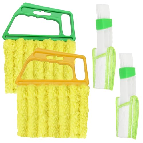 4 Pcs Blind Duster Kit, 7-Finger & Vent Tools, Yellow+Green - view 7
