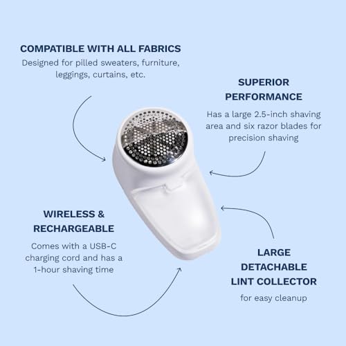 Trim Fabric Shaver - Lint Remover for Clothes & Furniture - White - view 6