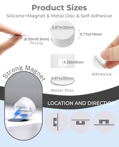 Magnetic Cable Clips White, Cord Organizer Magnet Silicone Cord Management Charging Cable Holder for Metal Desk, File Cabinet, Home and Office, with Extra Adhesive Plates (5 Piece, Large Size) - view 6